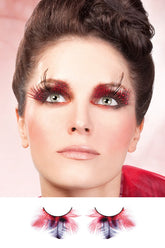Red-Purple Feather Eyelashes - BE622 by Baci Lingerie